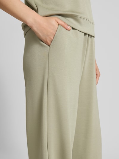 mbyM Wide leg stoffen broek met steekzakken, model 'Asaka' Lichtgroen - 3