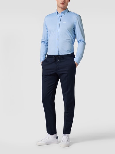 BOSS Regular Fit Businesshemd aus Pinpoint mit Stretch-Anteil Bleu 1