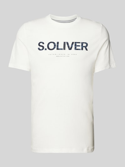 s.Oliver RED LABEL T-shirt z nadrukiem z logo Biały 2