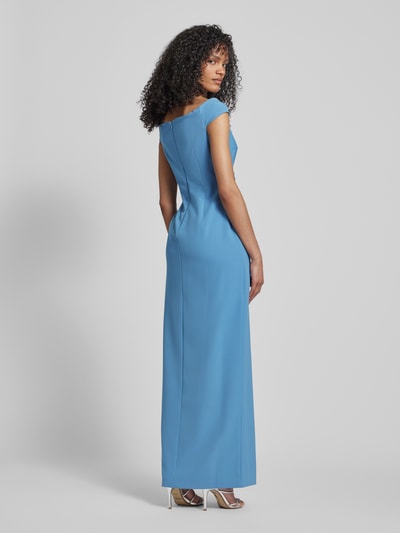 Lauren Ralph Lauren Abendkleid mit Knotendetail Modell 'SARAN' Bleu 5