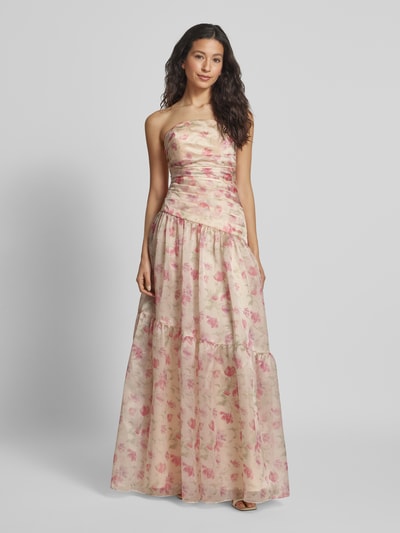 Luxuar Avondjurk met volantzoom en plooien Rosé - 4