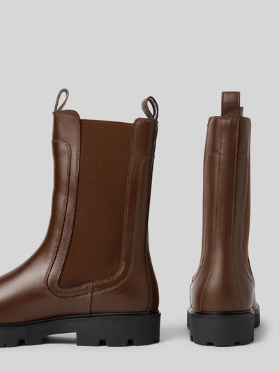 Tommy Hilfiger Kozaki ze skóry bydlęcej Ciemnobrązowy 2