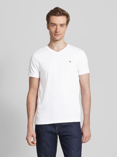 Gant Regular Fit T-Shirt mit Label-Stitching Weiss 4