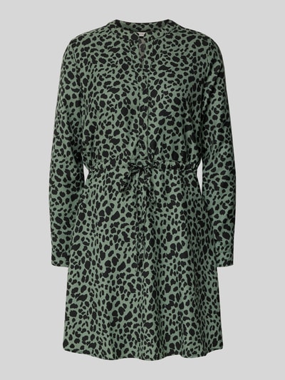 Only Tailliertes Blusenkleid mit Allover-Muster Modell 'CORY' Dunkelgruen 2