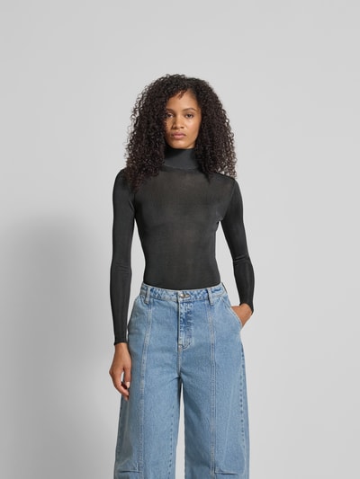 Self-Portrait Longsleeve im semitransparentem Design Dunkelgrau 4