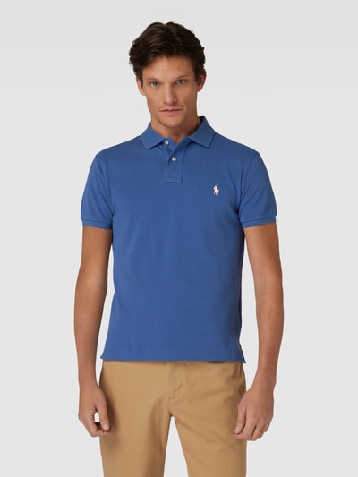 Polo Ralph Lauren Slim Fit Poloshirt mit Logo-Stitching Marine 4