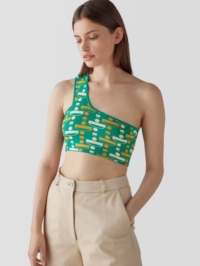 Dodo bar Or Crop Top mit Allover-Label Grün 3