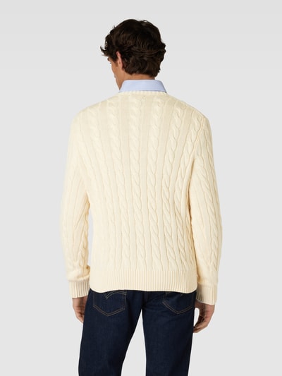 Polo Ralph Lauren Sweter z dzianiny z wzorem warkocza Złamany biały 5