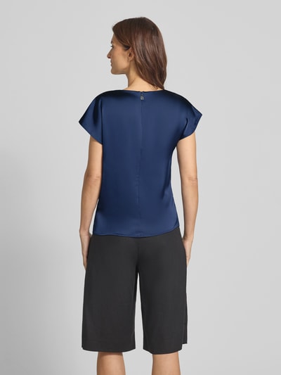 HUGO Blouseshirt van satijn met ronde hals Marineblauw - 5