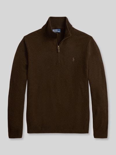Polo Ralph Lauren Regular Fit Troyer aus reiner Wolle Dunkelbraun 2