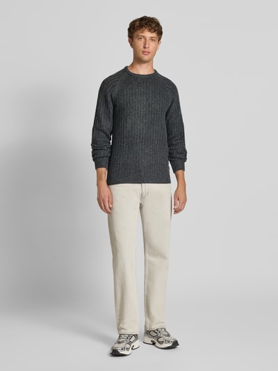 Blend Strickpullover mit Rundhalsausschnitt Modell 'DEXTER' Anthrazit 1