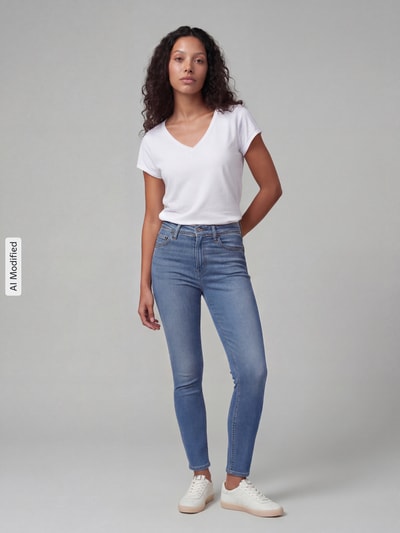 Levi's® 300 Jeansy o kroju skinny fit z mieszanka bawełny model '721®' Niebieski 1