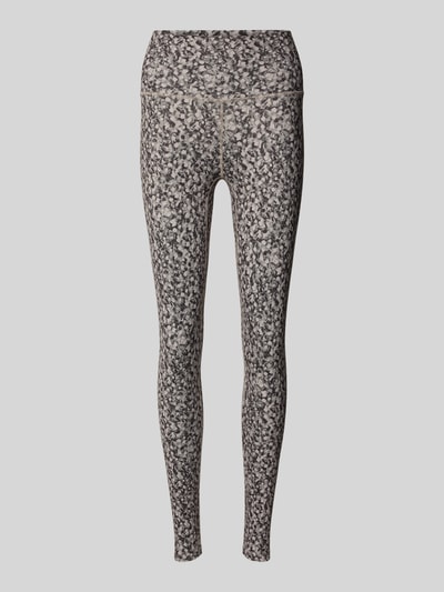 Produktfoto, High Rise Freesoft Leggings mit Logo-Print von VARLEY, schmaler Schnitt, elastischer Bund, gemustertes Material mit Stretch