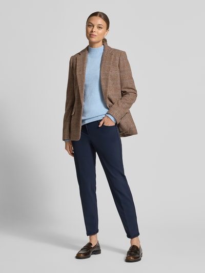CAMBIO Stoffen broek met vaste omslag, model 'RENIRA' Model 'RENIRA' Marineblauw - 1