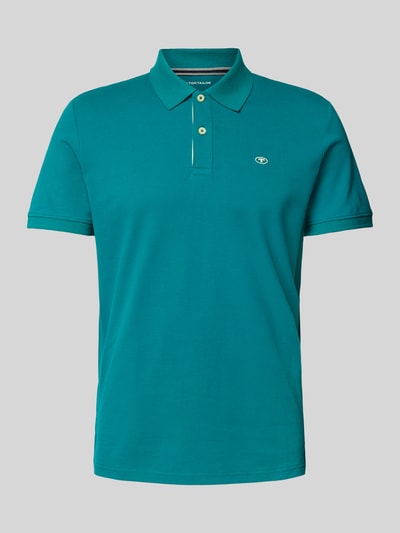 Tom Tailor Regular Fit Poloshirt aus Baumwoll-Piqué mit Logo-Stitching Petrol 1