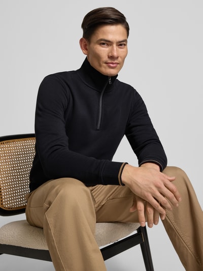 Christian Berg Men Regular Fit Troyer mit elastischen Abschlüssen Black 3