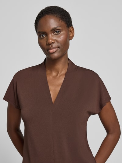 FREE/QUENT Regular Fit Bluse mit V-Ausschnitt Modell 'Yrsa' Dunkelbraun 3