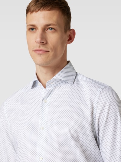 JOOP! Collection Slim Fit Business-Hemd mit Allover-Muster Modell 'Paiton' Weiss 3