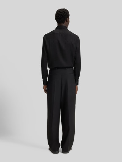 HUGO Slim fit vrijetijdsoverhemd met jacquardmotief, model 'KENNO' Zwart - 5