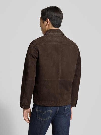 DRYKORN Lederjacke mit Reißverschluss Modell 'JERSON' Dunkelbraun 5