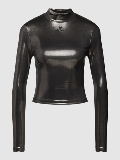 Calvin Klein Jeans Cropped Longsleeve in metallic Black 2