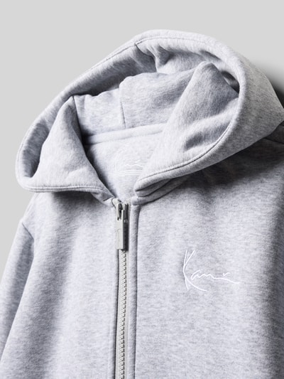 KARL KANI Bluza rozpinana o kroju regular fit z mieszanki bawełny z zamkiem błyskawicznym Średnioszary melanż 2