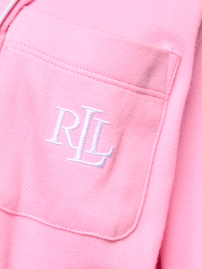 Produktfoto, Regular Fit Bademantel aus reiner Baumwolle von Lauren Ralph Lauren in Rosa mit aufgesticktem RL-Logo, weiche Textur