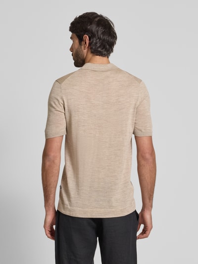MAERZ Muenchen Regular fit poloshirt met ribboorden Zand - 5