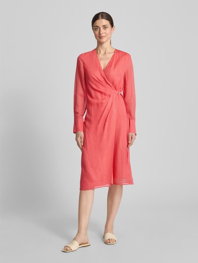 BOSS Midikleid mit V-Ausschnitt Modell 'Dosala' Pink 4