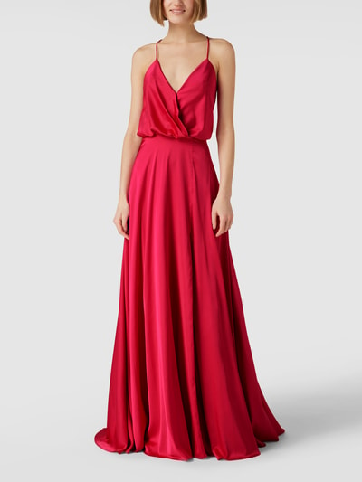 Unique Abendkleid mit V-Ausschnitt Pink 4