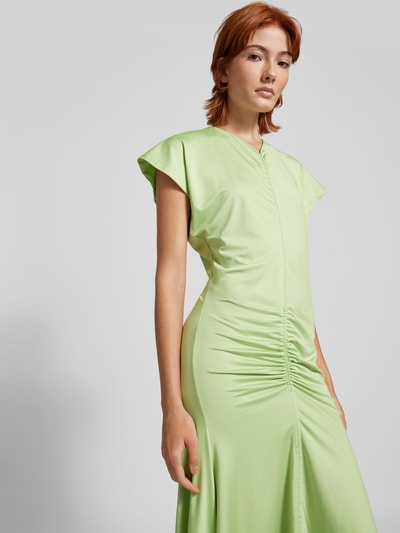 Victoria Beckham Maxikleid mit Raffungen Pastell Gelb Melange 3