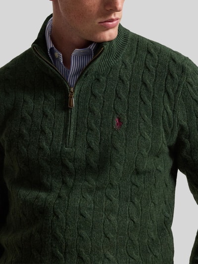 Polo Ralph Lauren Regular Fit Troyer aus Woll-Kaschmir-Mix Dunkelgruen 3