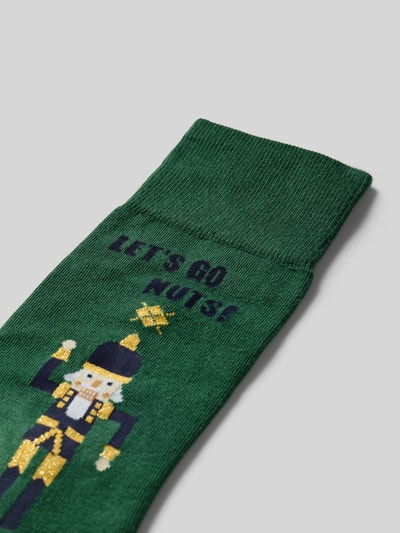 Burlington Socken mit Motiv Modell 'NUTTY NUTCRACKER' Gruen 2