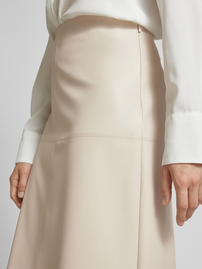 MaxMara Leisure Midirok in leerlook, model 'SCILLI' Beige - 3