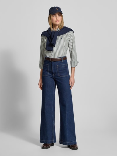 Polo Ralph Lauren Bluzka koszulowa o kroju regular fit z mieszanki bawełny i lnu Oliwkowy 1