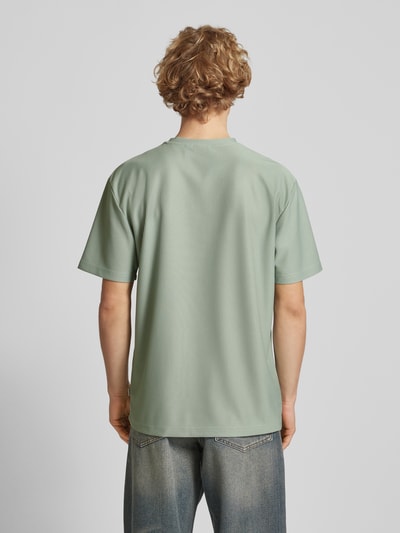 Only & Sons Relaxed fit T-shirt met labeldetail, model 'FRED' Groen - 5