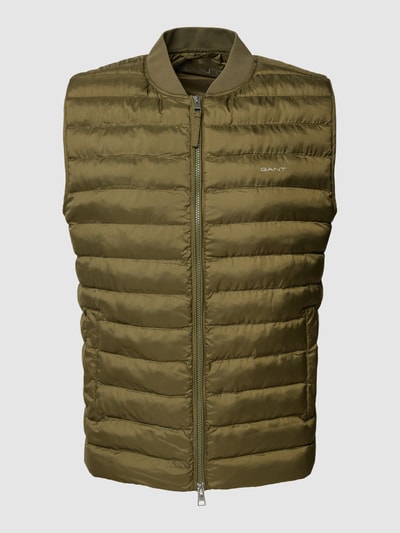 GANT Steppweste mit Leistentaschen Modell 'Gillet' Oliv 2
