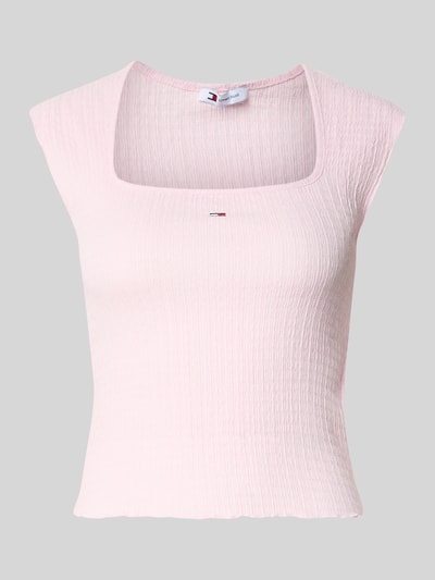 Tommy Jeans Slim Fit Top mit Frill Pink 2