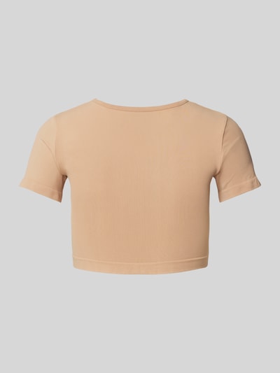 ORGANIC BASICS Cropped T-Shirt mit Rundhalsausschnitt Beige 3