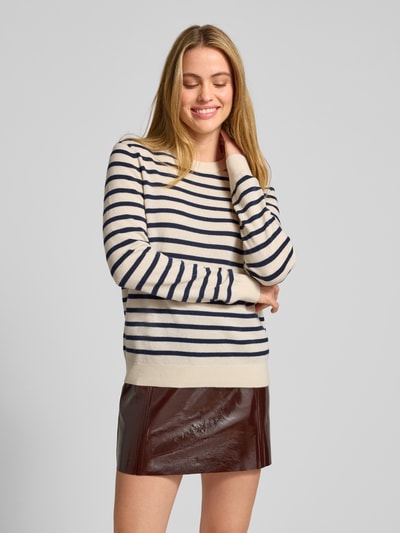 Jake*s Casual Sweter kaszmirowy o kroju regular fit z efektem dzianiny Złamany biały 4