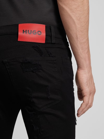 HUGO Slim Fit Jeans im 5-Pocket-Design Modell 'HUGO 734' Black 3
