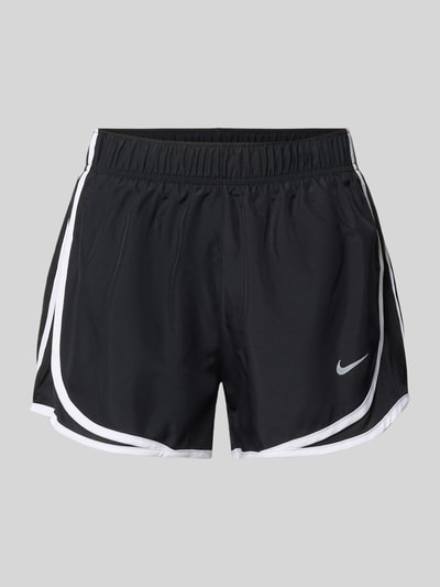Produktfoto, Shorts mit Logo und elastischem Bund von NIKE TRAINING in Schwarz mit weißen Kontraststreifen, Regular-Fit, glatte Textur