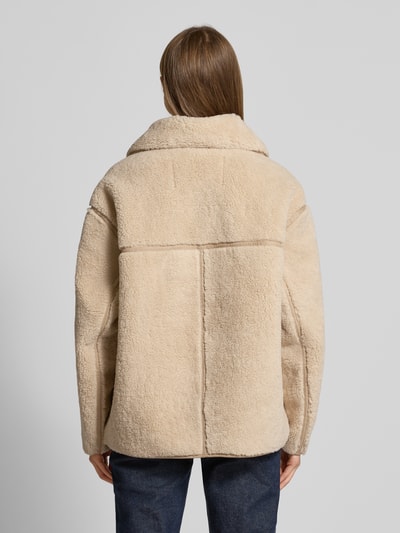 OPUS Kurtka z futerka z listwą guzikową model ‘Hafine’ Beżowy 5