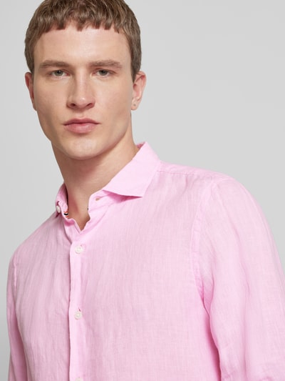 Superdry Koszula lniana o kroju regular fit z kołnierzykiem typu cutaway model ‘Vacation’ Mocnoróżowy 3