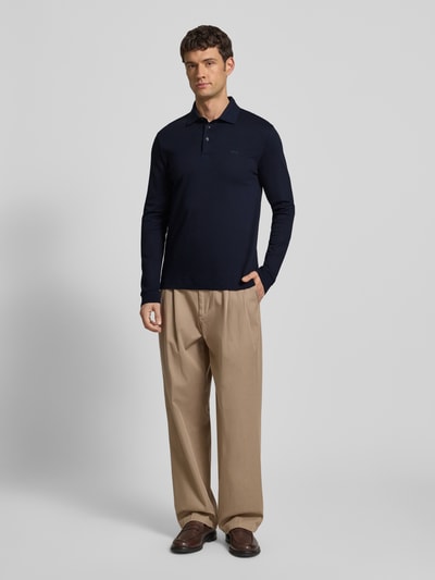 BOSS Poloshirt mit Label-Schriftzug Dunkelblau 1