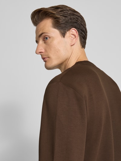 SELECTED HOMME Regular fit sweatshirt van viscosemix, model 'EMANUEL' Donkerbruin - 3