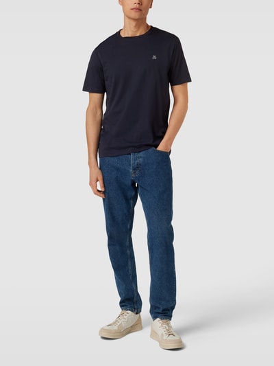 Marc O'Polo T-Shirt mit Label-Stitching im 2er-Pack Marine 1