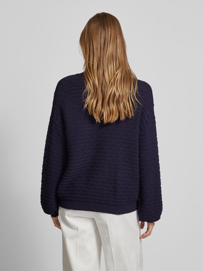 Christian Berg Woman Gebreide pullover met ribboorden Donkerblauw - 5