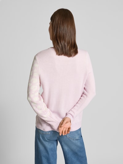 Vila Strickpullover mit gerippten Abschlüssen Modell 'LELEO' Hellrosa 5