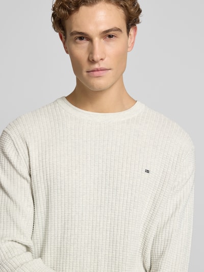 Christian Berg Men Strickpullover mit Label-Detail Offwhite 3